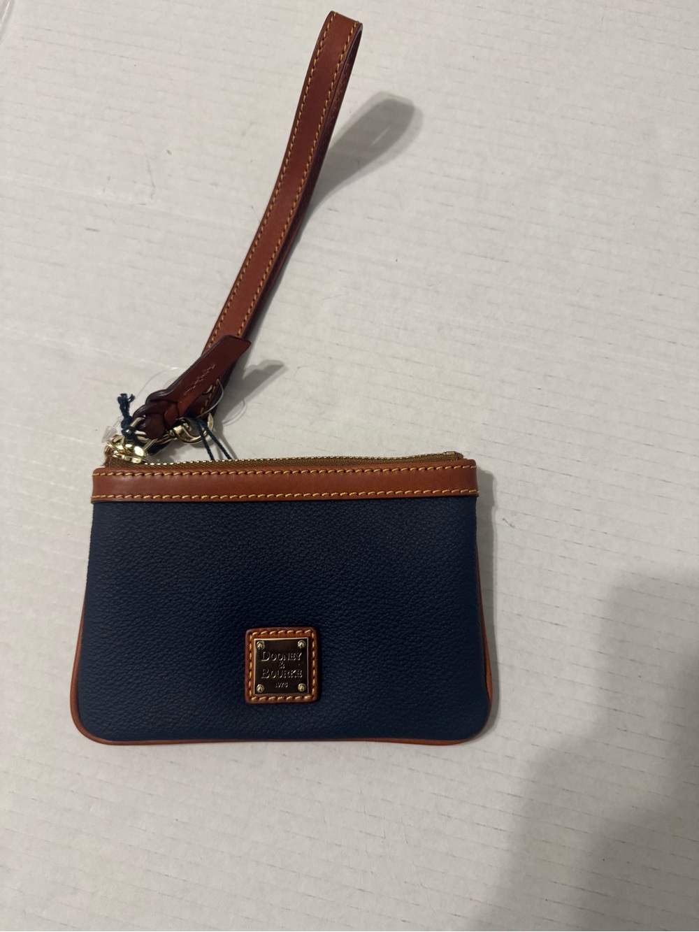 Dooney & Bourke Navy with Brown Leather Wristlet